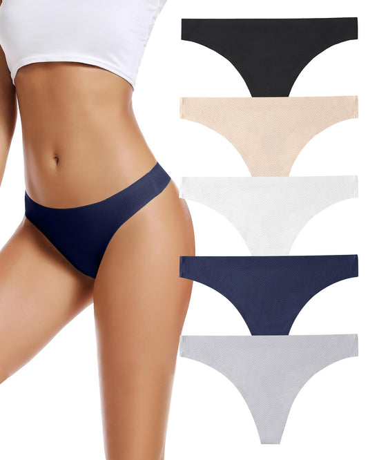 voenxe Seamless Women Underwear Thongs,No Show Ladies Thong