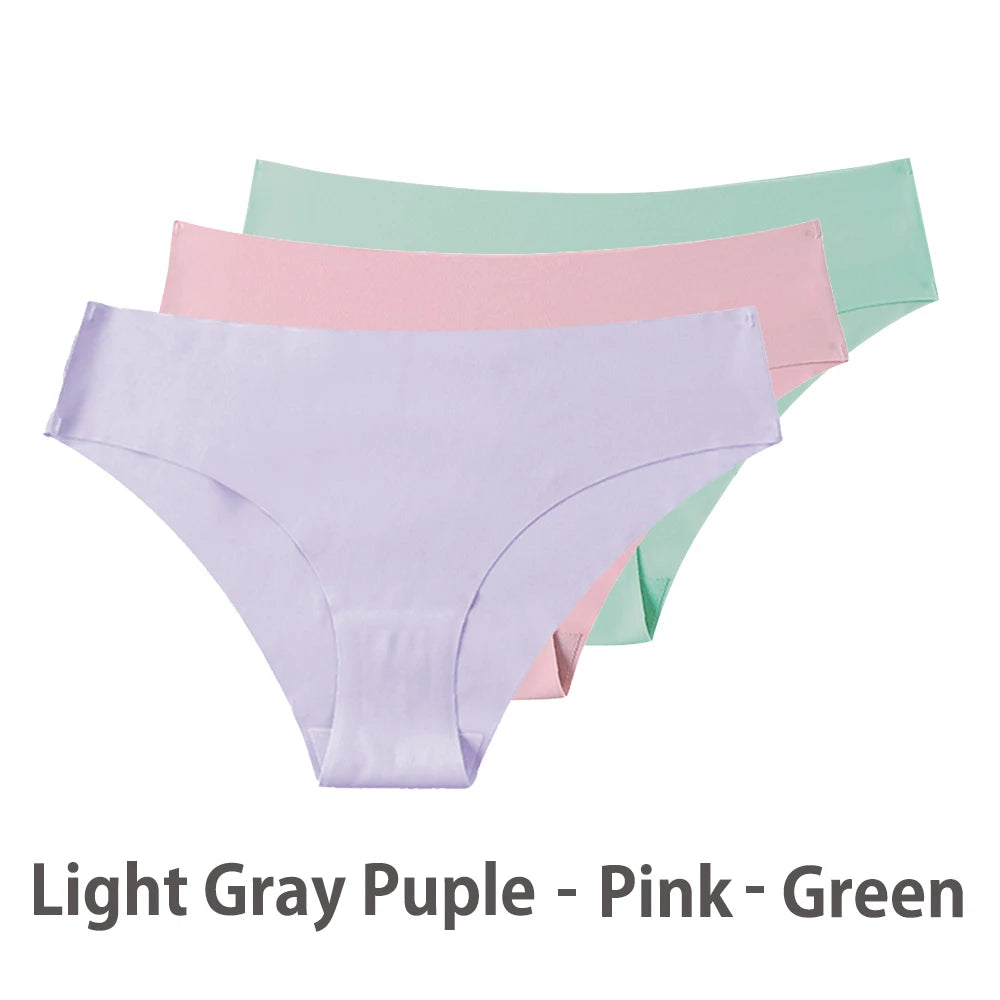 3 Pcs Set Seamless Panties for Women Breathable Low Waist