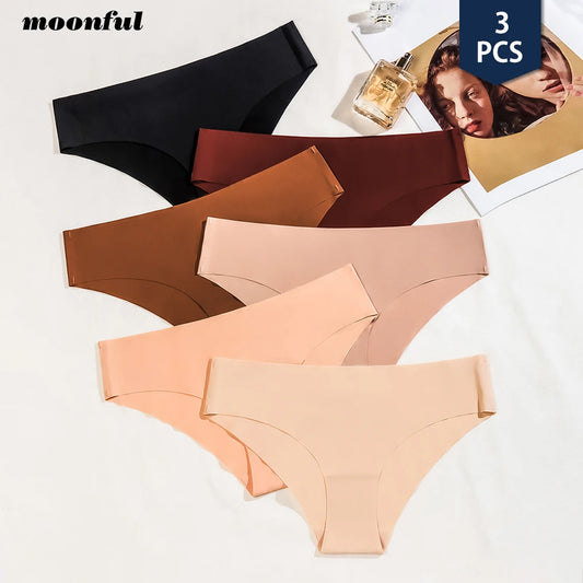 3 Pcs Set Seamless Panties for Women Breathable Low Waist