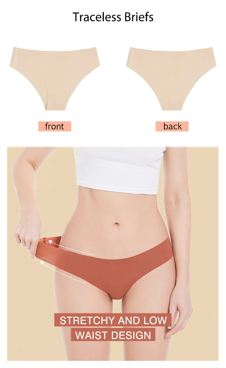 3 Pcs Set Seamless Panties for Women Breathable Low Waist