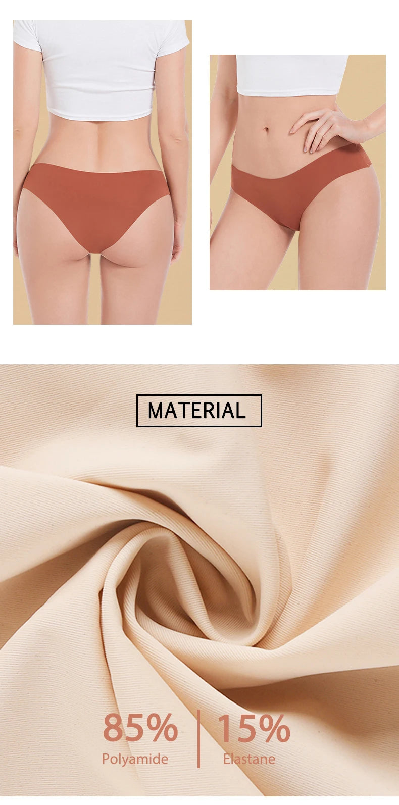 3 Pcs Set Seamless Panties for Women Breathable Low Waist